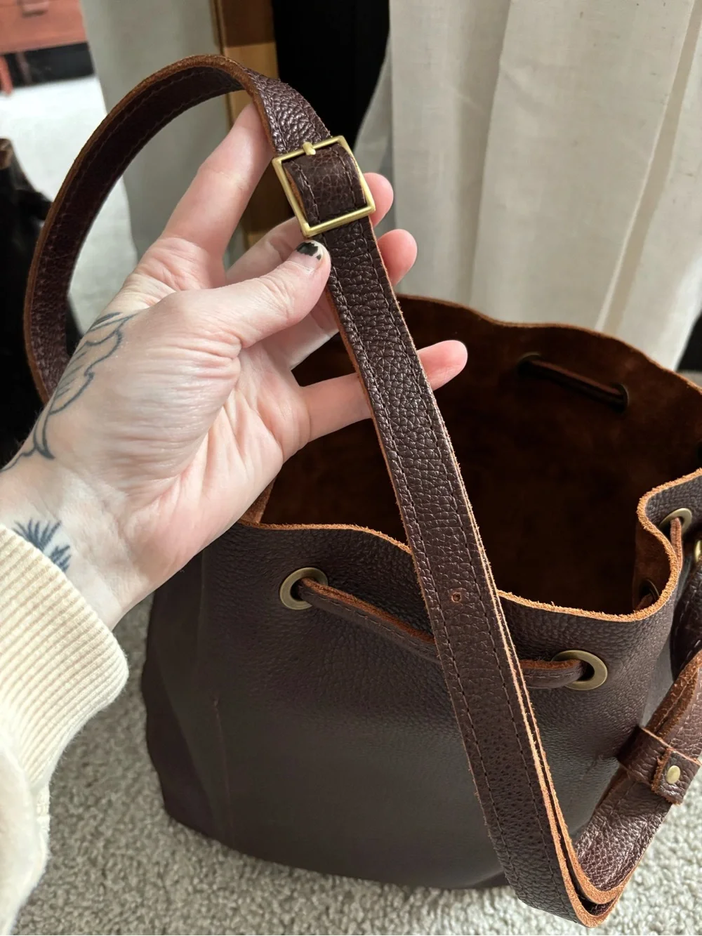 Portland Leather Goods Bucket Bag, coldbrew L